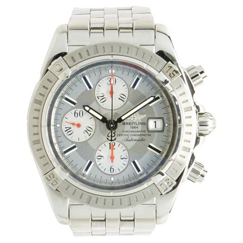 breitling ss steel back chronographe 100m b13048|breitling b13048.